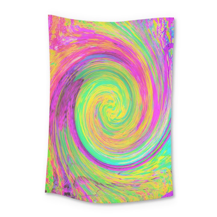 Groovy Abstract Purple And Yellow Liquid Swirl Small Tapestry