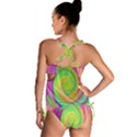 Groovy Abstract Purple And Yellow Liquid Swirl Tankini Set View2