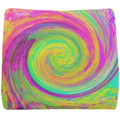 Groovy Abstract Purple And Yellow Liquid Swirl Seat Cushion