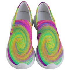 Groovy Abstract Purple And Yellow Liquid Swirl Women s Lightweight Slip Ons