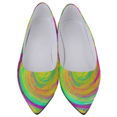 Groovy Abstract Purple And Yellow Liquid Swirl Women s Low Heels by myrubiogarden