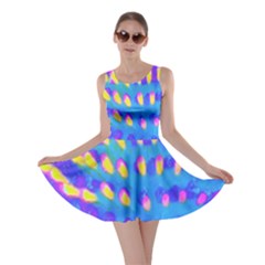 Pink, Blue And Yellow Abstract Coneflower Skater Dress by myrubiogarden