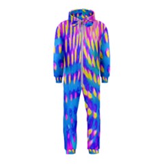 Pink, Blue And Yellow Abstract Coneflower Hooded Jumpsuit (kids) by myrubiogarden