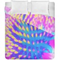 Pink, Blue And Yellow Abstract Coneflower Duvet Cover Double Side (California King Size) View1