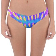 Pink, Blue And Yellow Abstract Coneflower Reversible Hipster Bikini Bottoms by myrubiogarden