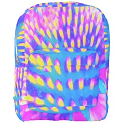 Pink, Blue And Yellow Abstract Coneflower Full Print Backpack by myrubiogarden