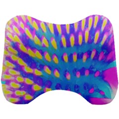 Pink, Blue And Yellow Abstract Coneflower Head Support Cushion