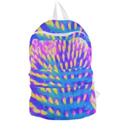 Pink, Blue And Yellow Abstract Coneflower Foldable Lightweight Backpack by myrubiogarden