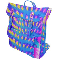 Pink, Blue And Yellow Abstract Coneflower Buckle Up Backpack