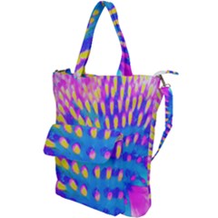 Pink, Blue And Yellow Abstract Coneflower Shoulder Tote Bag