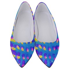 Pink, Blue And Yellow Abstract Coneflower Women s Low Heels