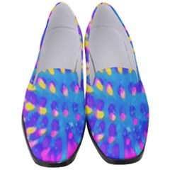 Pink, Blue And Yellow Abstract Coneflower Women s Classic Loafer Heels