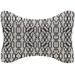 Black And White Intricate Modern Geometric Pattern Seat Head Rest Cushion by dflcprintsclothing