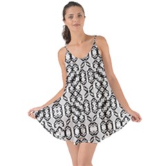 Black And White Intricate Modern Geometric Pattern Love The Sun Cover Up by dflcprintsclothing