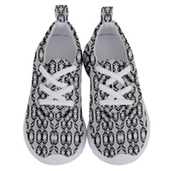 Black And White Intricate Modern Geometric Pattern Running Shoes by dflcprintsclothing