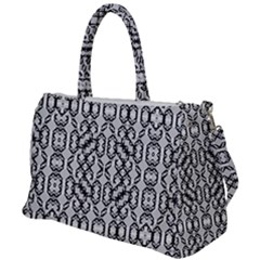 Black And White Intricate Modern Geometric Pattern Duffel Travel Bag