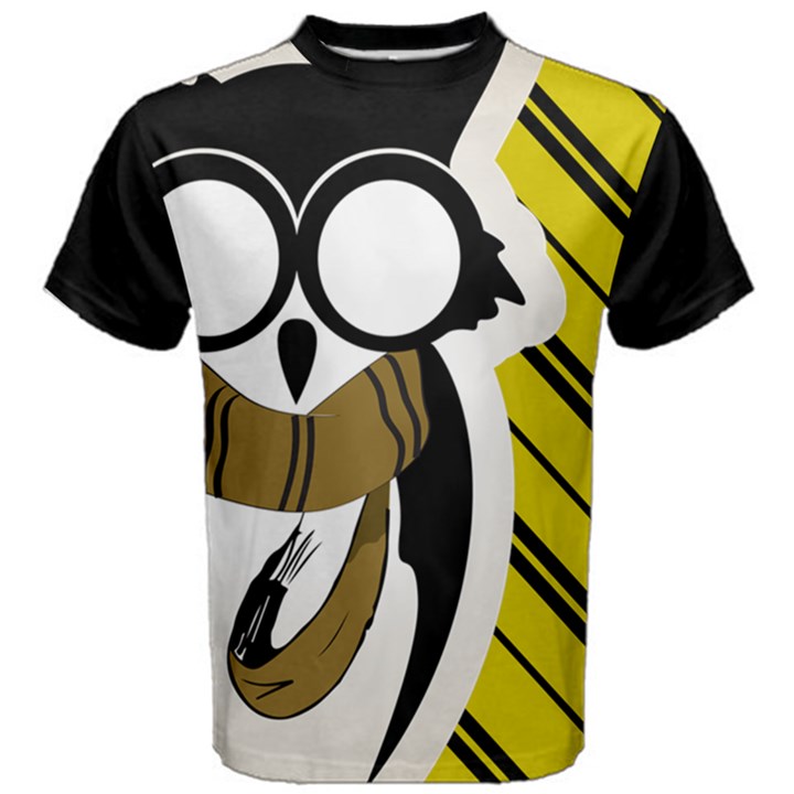 Yellow/Black Owl Men s Cotton Tee