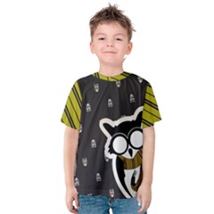 Yellow/black Owl Kids  Cotton Tee