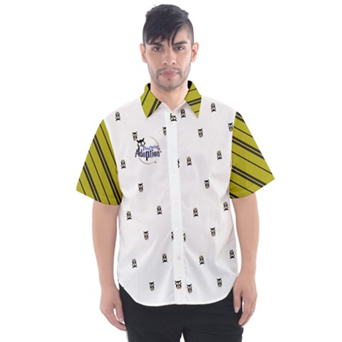 Yellow/black Owl Men s Short Sleeve Shirt by TransfiguringAdoptionStore