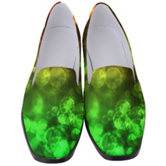 Red Green Bokeh Lights Women s Classic Loafer Heels