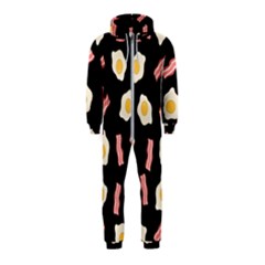 Bacon And Egg Pop Art Pattern Hooded Jumpsuit (kids) by Valentinaart