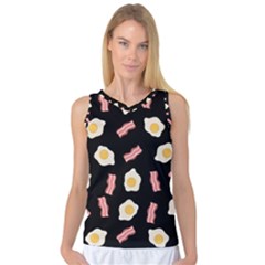 Bacon And Egg Pop Art Pattern Women s Basketball Tank Top by Valentinaart