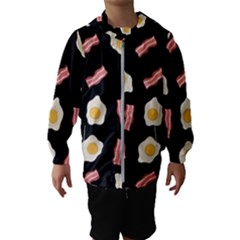 Bacon And Egg Pop Art Pattern Hooded Windbreaker (kids) by Valentinaart