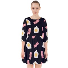 Bacon And Egg Pop Art Pattern Smock Dress by Valentinaart