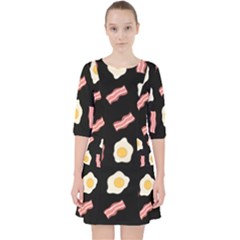 Bacon And Egg Pop Art Pattern Pocket Dress by Valentinaart