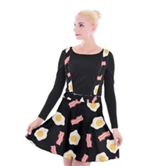 Bacon And Egg Pop Art Pattern Suspender Skater Skirt by Valentinaart