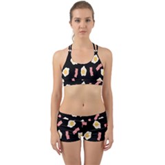 Bacon And Egg Pop Art Pattern Back Web Gym Set