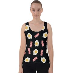 Bacon And Egg Pop Art Pattern Velvet Tank Top