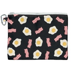 Bacon And Egg Pop Art Pattern Canvas Cosmetic Bag (xxl) by Valentinaart