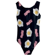 Bacon And Egg Pop Art Pattern Kids  Cut-out Back One Piece Swimsuit