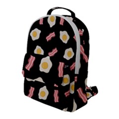 Bacon And Egg Pop Art Pattern Flap Pocket Backpack (large)