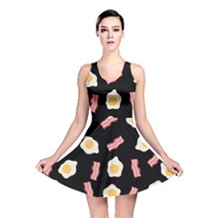 Bacon And Egg Pop Art Pattern Reversible Skater Dress by Valentinaart