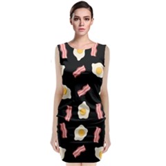 Bacon And Egg Pop Art Pattern Classic Sleeveless Midi Dress by Valentinaart