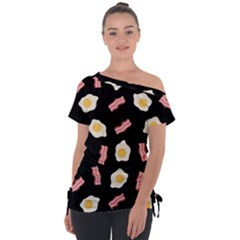 Bacon And Egg Pop Art Pattern Tie-up Tee