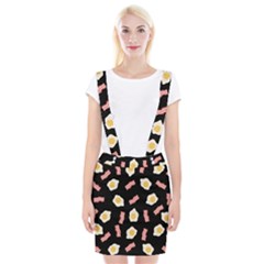 Bacon And Egg Pop Art Pattern Braces Suspender Skirt by Valentinaart