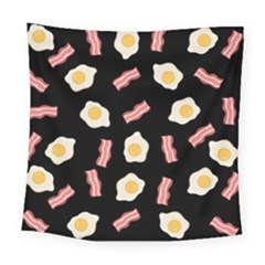 Bacon And Egg Pop Art Pattern Square Tapestry (large) by Valentinaart