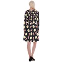 Bacon and Egg Pop Art Pattern Long Sleeve Velvet Front Wrap Dress View2