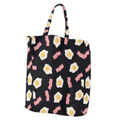 Bacon And Egg Pop Art Pattern Giant Grocery Tote by Valentinaart