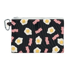 Bacon And Egg Pop Art Pattern Canvas Cosmetic Bag (large)