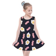 Bacon And Egg Pop Art Pattern Kids  Summer Dress