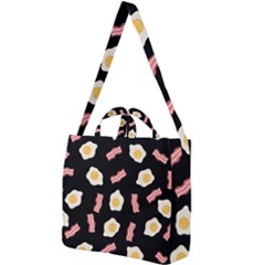 Bacon And Egg Pop Art Pattern Square Shoulder Tote Bag