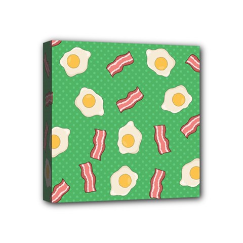 Bacon And Egg Pop Art Pattern Mini Canvas 4  X 4  (stretched) by Valentinaart