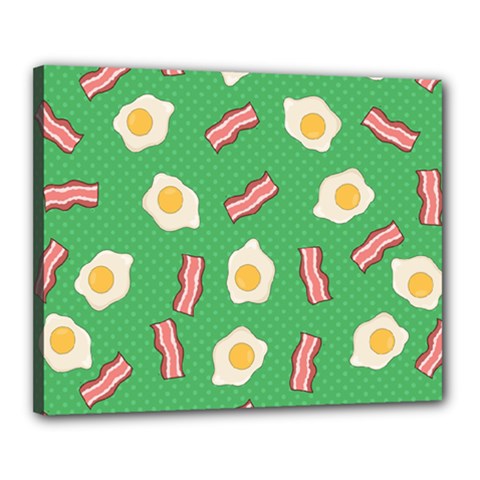 Bacon And Egg Pop Art Pattern Canvas 20  X 16  (stretched) by Valentinaart