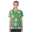 Bacon and Egg Pop Art Pattern Women s Cotton Tee View1