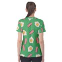 Bacon and Egg Pop Art Pattern Women s Cotton Tee View2