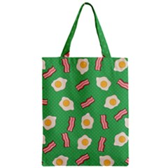 Bacon And Egg Pop Art Pattern Zipper Classic Tote Bag by Valentinaart